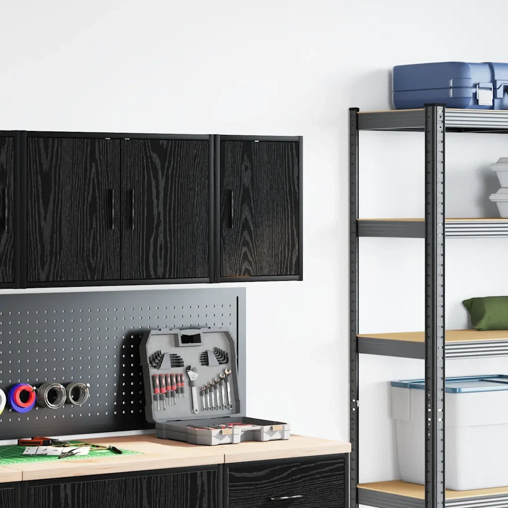 Pensile per Garage Nero in Legno Multistrato 860609