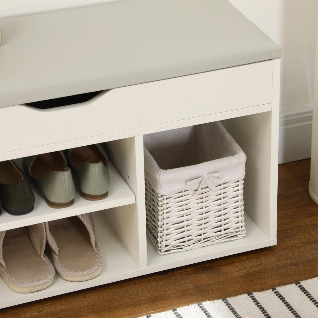 EasyComfort Mobile Scarpiera Salvaspazio con Panca Contenitore e Vani Aperti