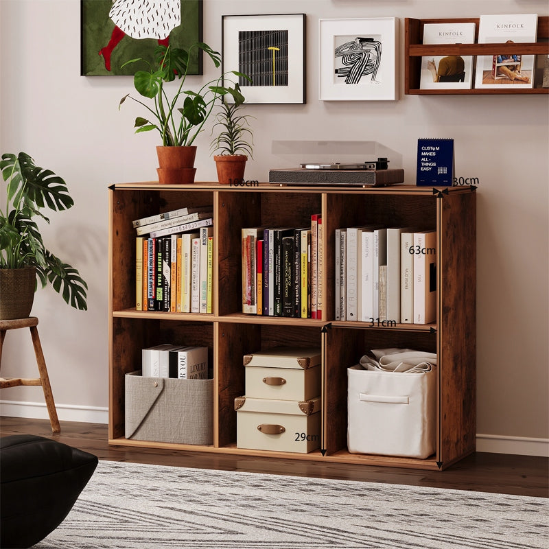 SCAFFALE APERTO COMÒ KOSTKA 3x2 CAPIENTE PER LIBRI DA UFFICIO RUSTICO