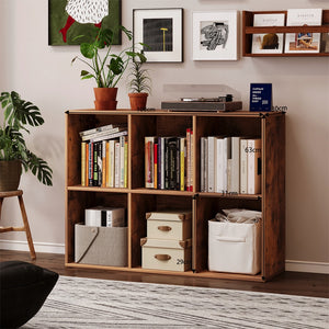 SCAFFALE APERTO COMÒ KOSTKA 3x2 CAPIENTE PER LIBRI DA UFFICIO RUSTICO