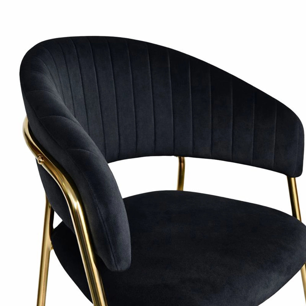Sedie da sala da pranzo set da 4 Aurelia con schienale in velluto nero