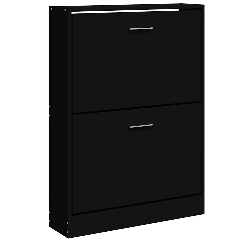 Scarpiera Nero 59x17x81 cm in Legno Multistrato 342536