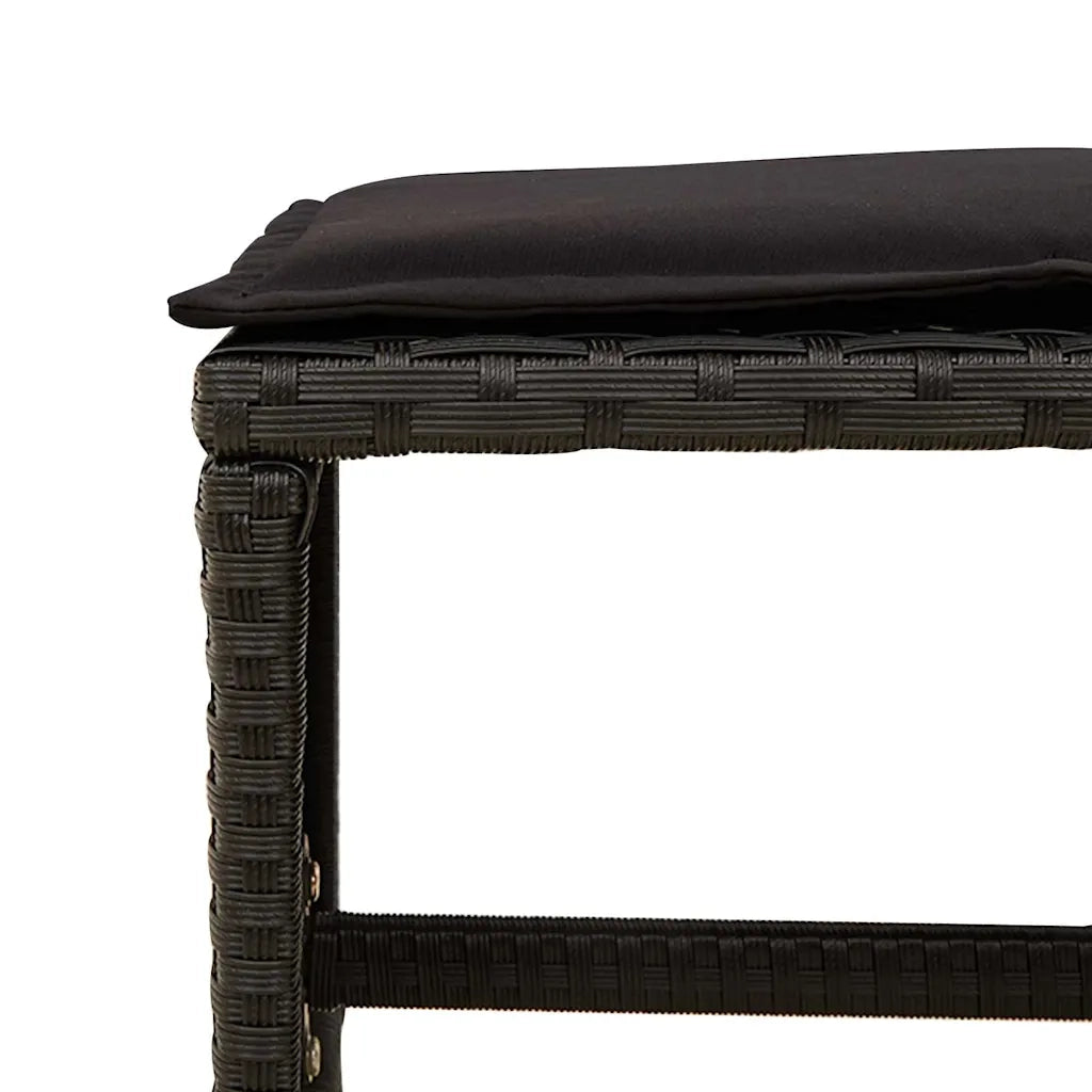Set da Pranzo da Giardino 13pz con Cuscini Nero in Polyrattan 3211159