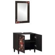 Set di Armadi da Bagno | Armadio da bagno con porta 2 pz Legno di mango massello