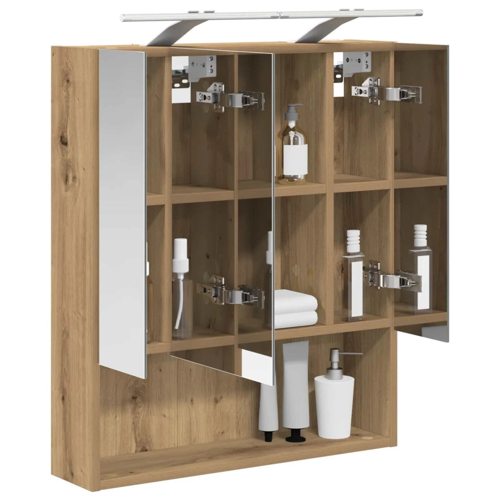 Mobiletto per specchio da bagno con porta Rovere Artigianale