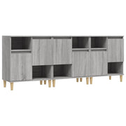Buffet credenza cassettiera armadio mobile contenitore organizer per cucina soggiorno salotti 3 pezzi rovere Sonoma 60 x 35 x 70 cm legno ingegnerizzato grigio 02_0037168