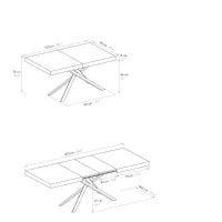 PAZZO DESIGN Tavolo Allungabile con Gambe Incrociate, Made in Italy, 140 x 90 x 74 cm, Olmo Perla con Gamba Bianca