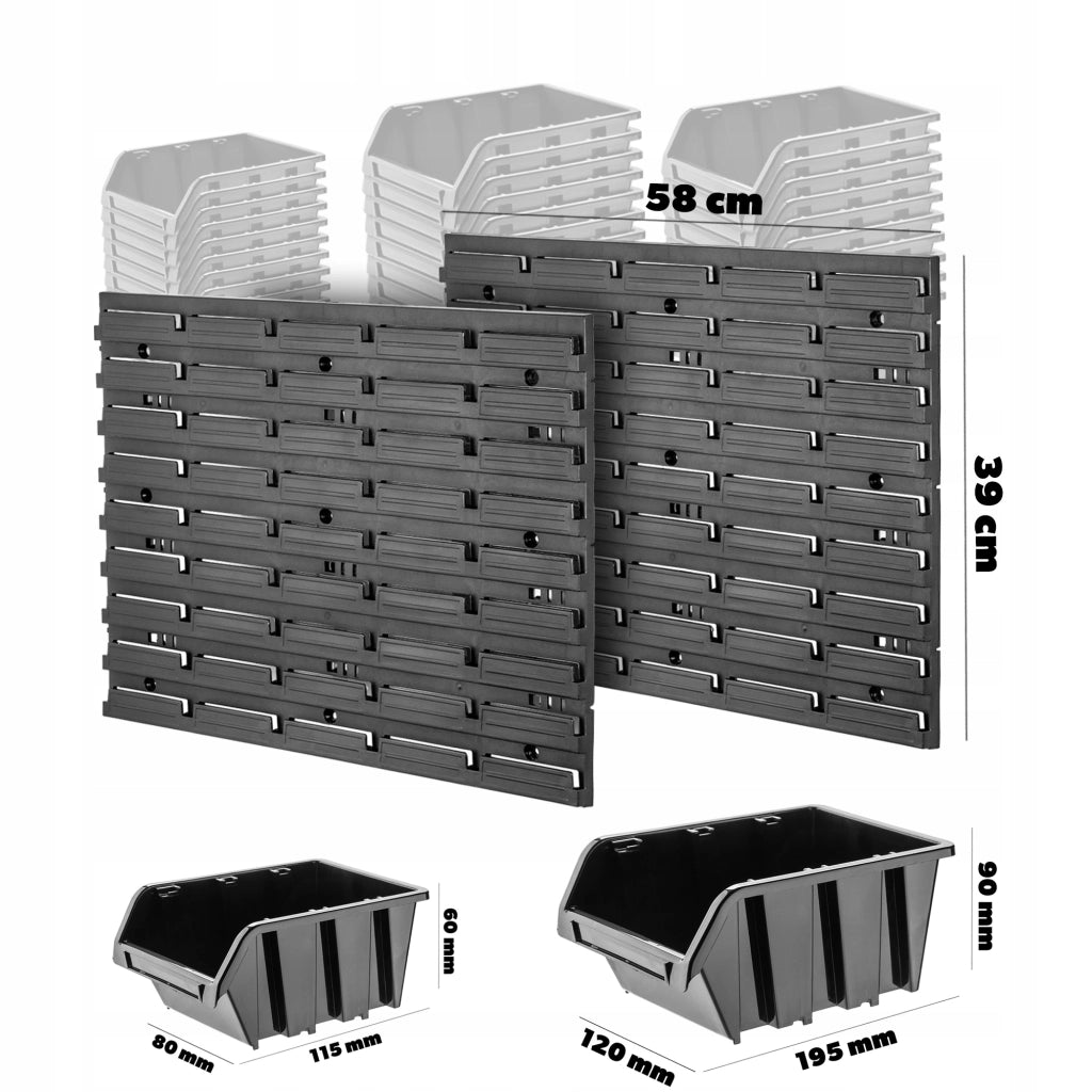 Pannello portautensili KADAX da parete per officina, 58x78 cm, 10 scomparti, 20 supporti, garage.