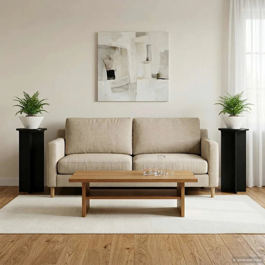 Supporto per piante 2 pcs Nero 29,5 x 29,5 x 60 cm