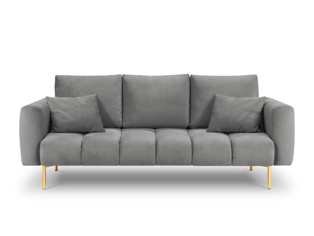 Cosmopolitan Design - Divano "Hastings" 3 posti in velluto grigio 