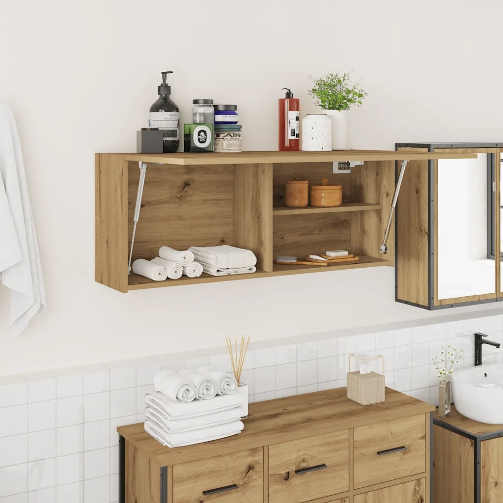 vidaXL Mobiletto da Bagno Rovere Artigianale 8100x25x40 cm Truciolato