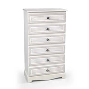 ELEGANT CASSETTIERA A 6 CASSETTI 55 X 30 X 95 CM COLORE BIANCO