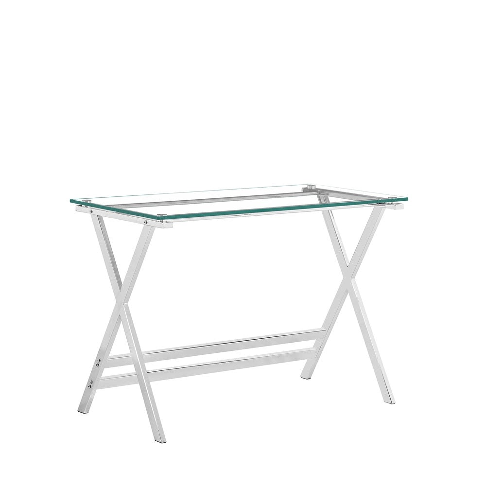 Scrivania in Vetro Temperato ¨C MINIMAL ¨C Piano Trasparente con Bordi Arrotondati