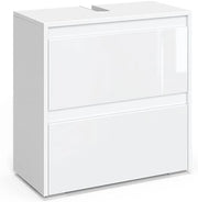 Mobile sottolavabo per bagno Majest, Bianco lucido, 60.2 x 62.1 cm, con ritaglio per sifone e aperture di ventilazione per l’installazione