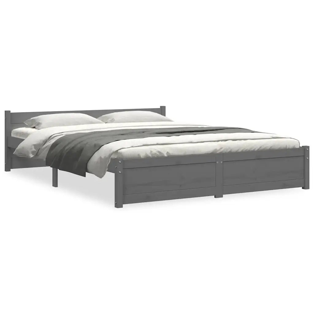 Giroletto Grigio in Legno Massello 135x190 cm 4FT6 Double cod mxl 60347