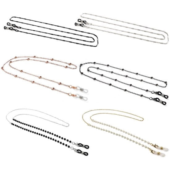 Sistema di Chiusura per Occhiali con Catena di Alta Qualità - Cinturino con Pendenti - Stile Classico - Leggero - Solido - Riciclabile