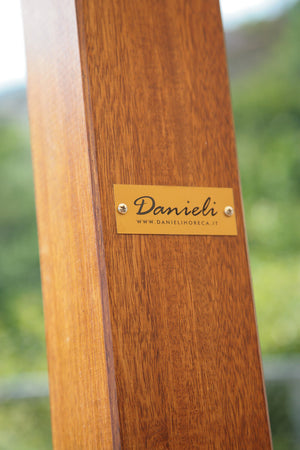 Ombrellone da Giardino Decentrato 3x3m in Legno Telo in Acrilico con Balza Danieli San Francisco Ecrù