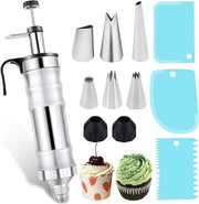 Pompa per torte in acciaio inox con 6 facce per decorare torte, donuts e cupcake, accessori da forno riutilizzabili per pasticceri.