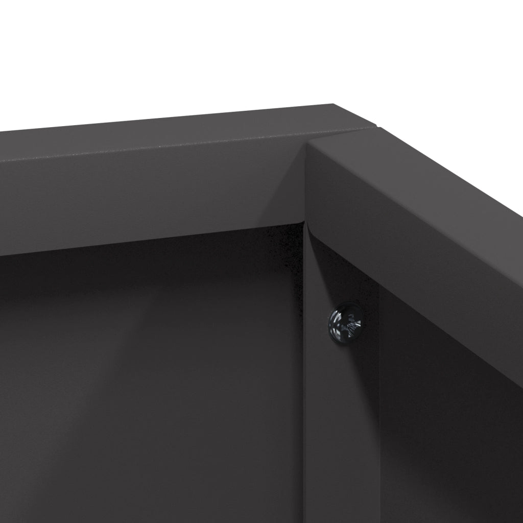 Fioriera Nera 80x80x50 cm Acciaio Laminato a Freddo