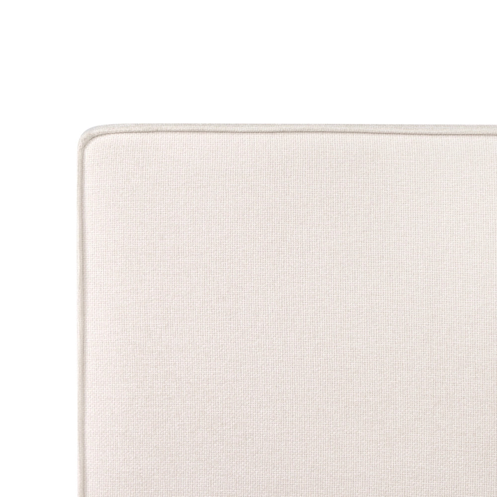 Letto contenitore imbottito in tessuto bianco sporco 180 x 200 cm testiera asimmetrica a gradini in stile scandinavo