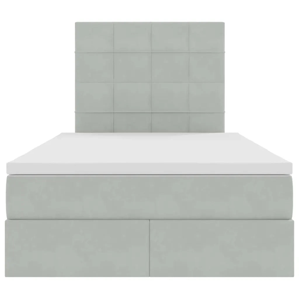 Letto con contenitore LED e materasso Grigio Chiaro