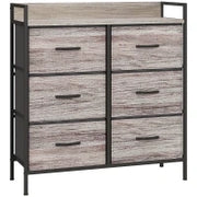 Cassettiera con 6 Cassetti Pieghevoli di Tessuto con Struttura in Acciaio Stile Industriale 79x29x85 cm Grigio