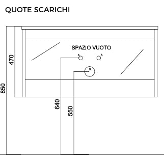 Composizione mobile bagno sospeso con cassetti cm 90 mod. TALIA - Larice Bianco