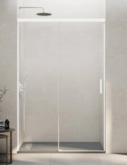 Porta doccia scorrevole 1+1 THALASSA (BASIC) 165 cm Profilo Bianco vetro trasparente