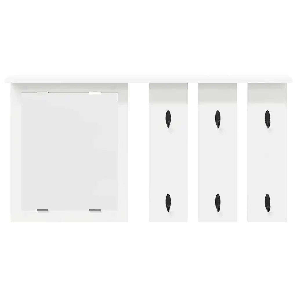 vidaXL Appendiabiti a muro Bianco 85 x 10 x 45 cm Legno multistrato