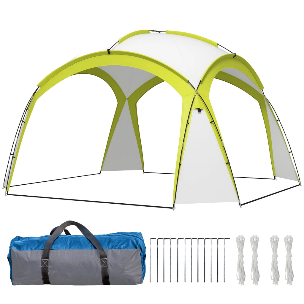 Gazebo da Giardino 3.5x3.5m con Porta ¨C Zephmum ¨C Verde, Poliestere Impermeabile