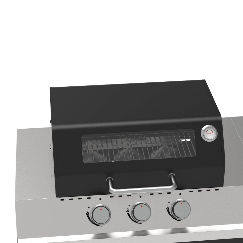 Modulo barbecue a gas per cucine componibili gas gpl con 3 bruciatori 89 x 60,7 x h 95cm
