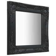 Specchio da Parete Stile Barocco 40x40 cm Nero 320307