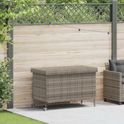 Contenitore da Giardino con Ruote Grigio 110x55x73cm Polyrattan 4103828