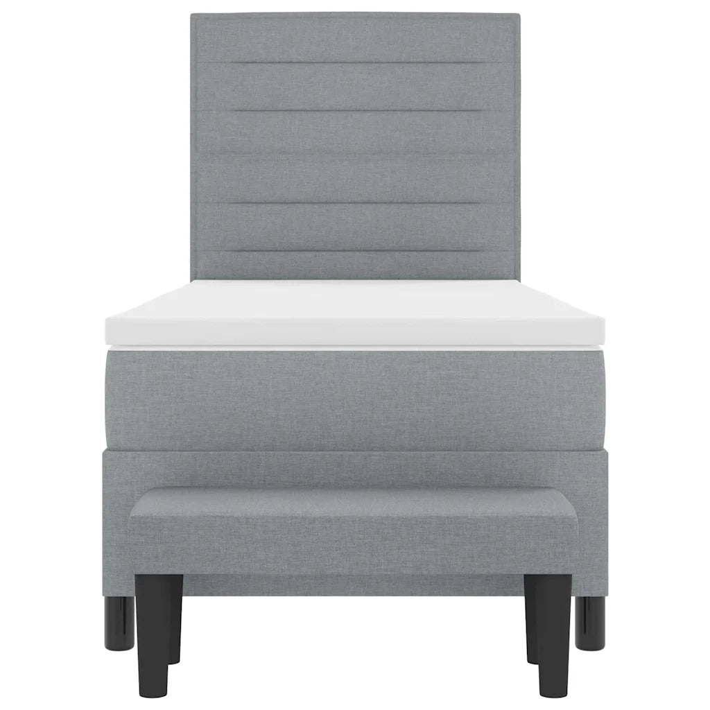 Letto a molle con testiera Grigio chiaro 100 x 200 cm Tessuto 3343967