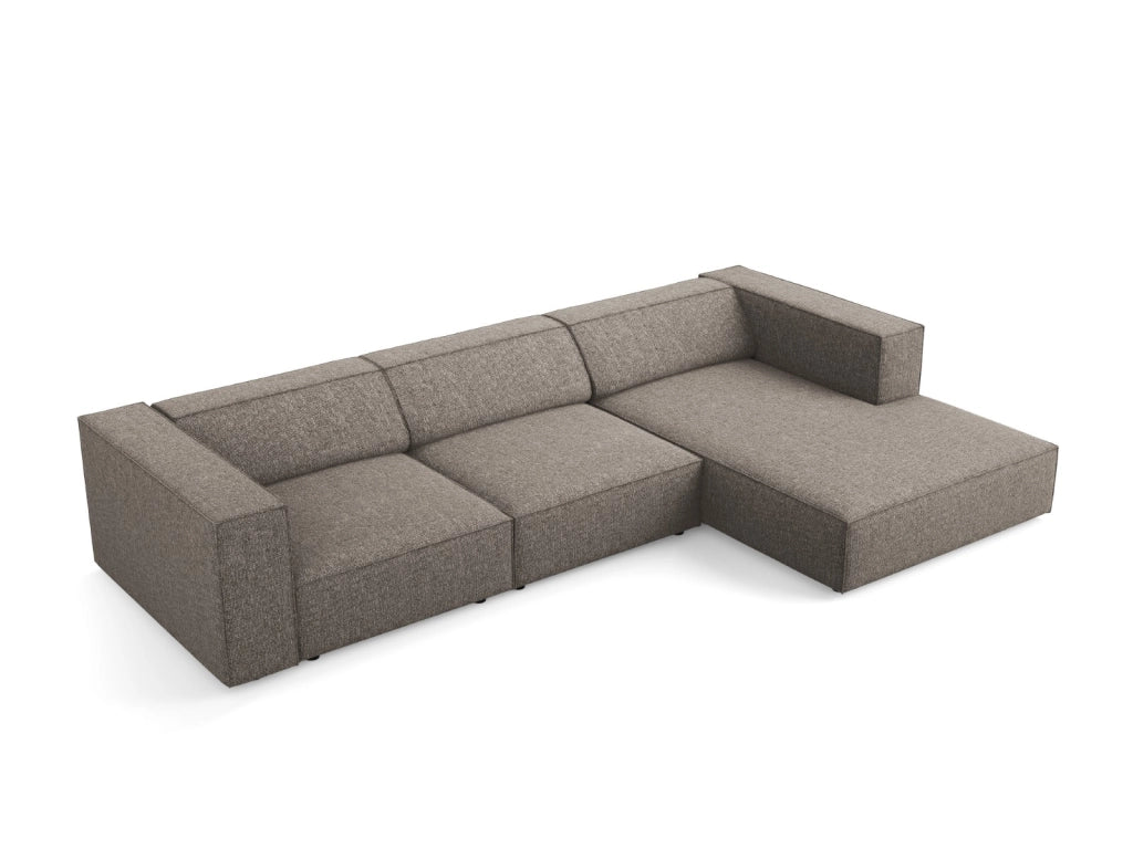Cosmopolitan Design - Divano angolare destro "Arendal" 4 posti in ciniglia grigio 