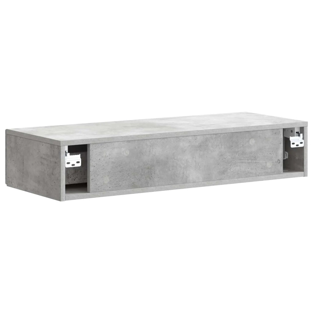 Tavolino da Parete Laterale Grigio Cemento 87,5 x 34,5 x 17 cm 898158
