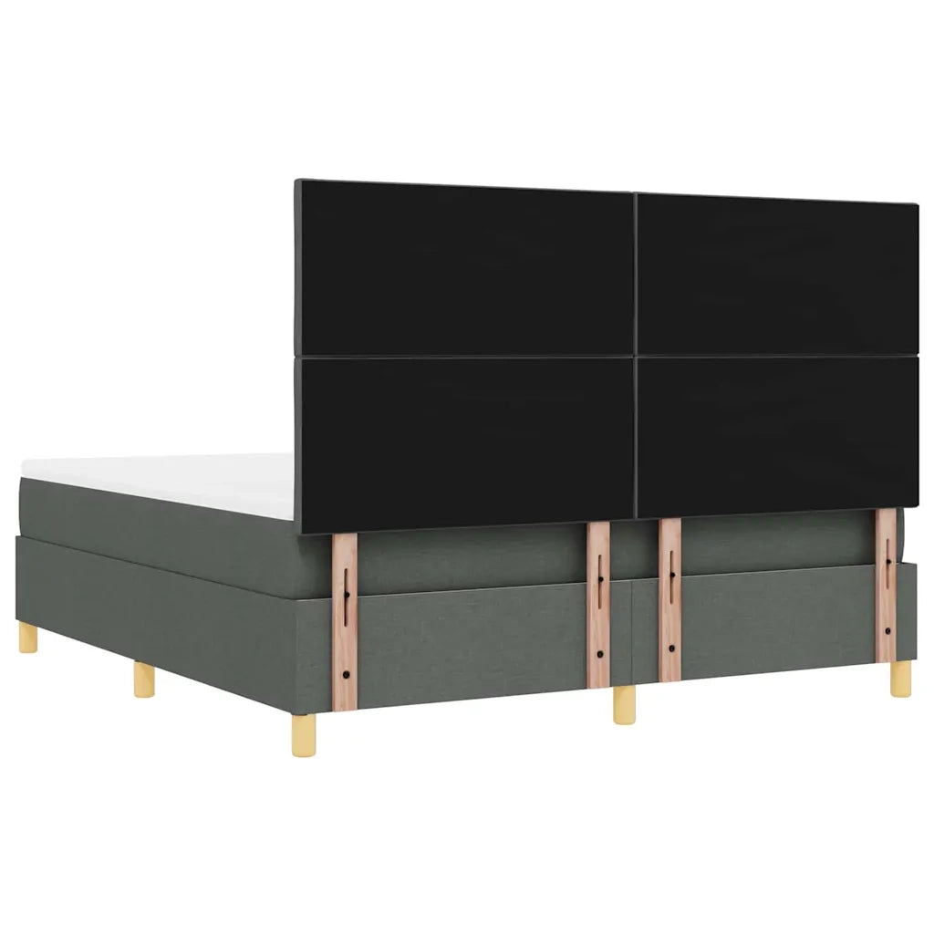 Letto a molle con cuscino Grigio scuro 200 x 180 cm Tessuto 3344395