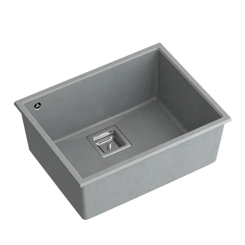 Lavello In Granito David 50 Grey Metallic Tappo oro