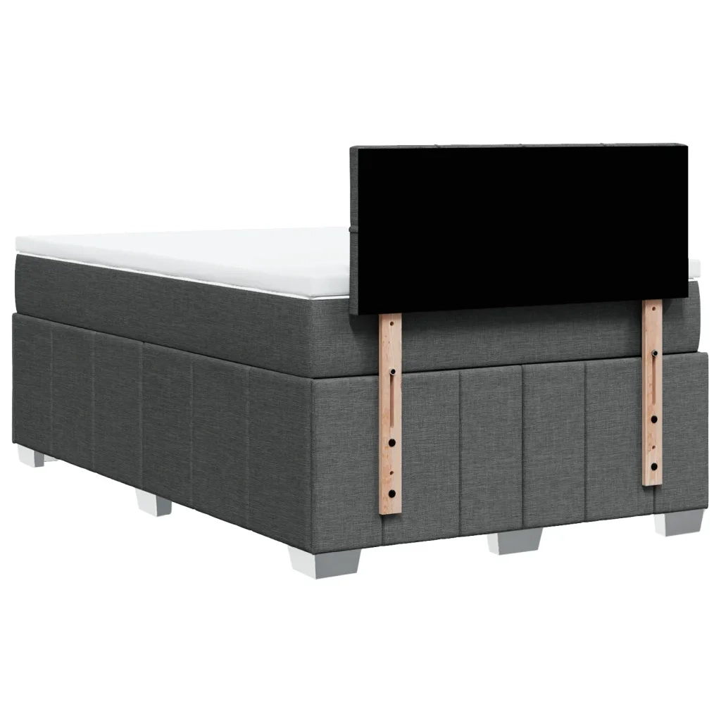 Giroletto a Molle con Materasso Grigio Scuro 120x190cm Tessuto 3289308