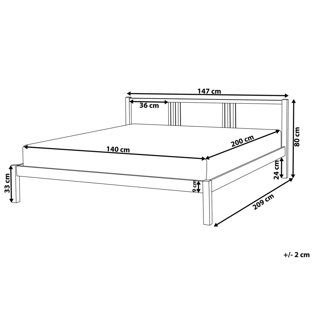 Letto in Legno di pino Bianco con Rete a Doghe Stile Classico 140 x 200 cm