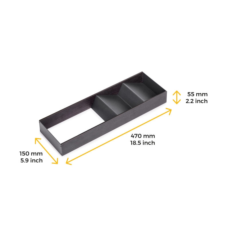 Portacoltelli per cassetto Orderbox, 150x470 mm, Acciaio e Legno, Grigio antracite