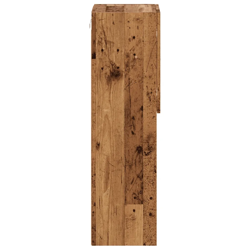 Mobili Porta TV con Luci LED 2 pz Legno Antico 30,5x30x102 cm 857677