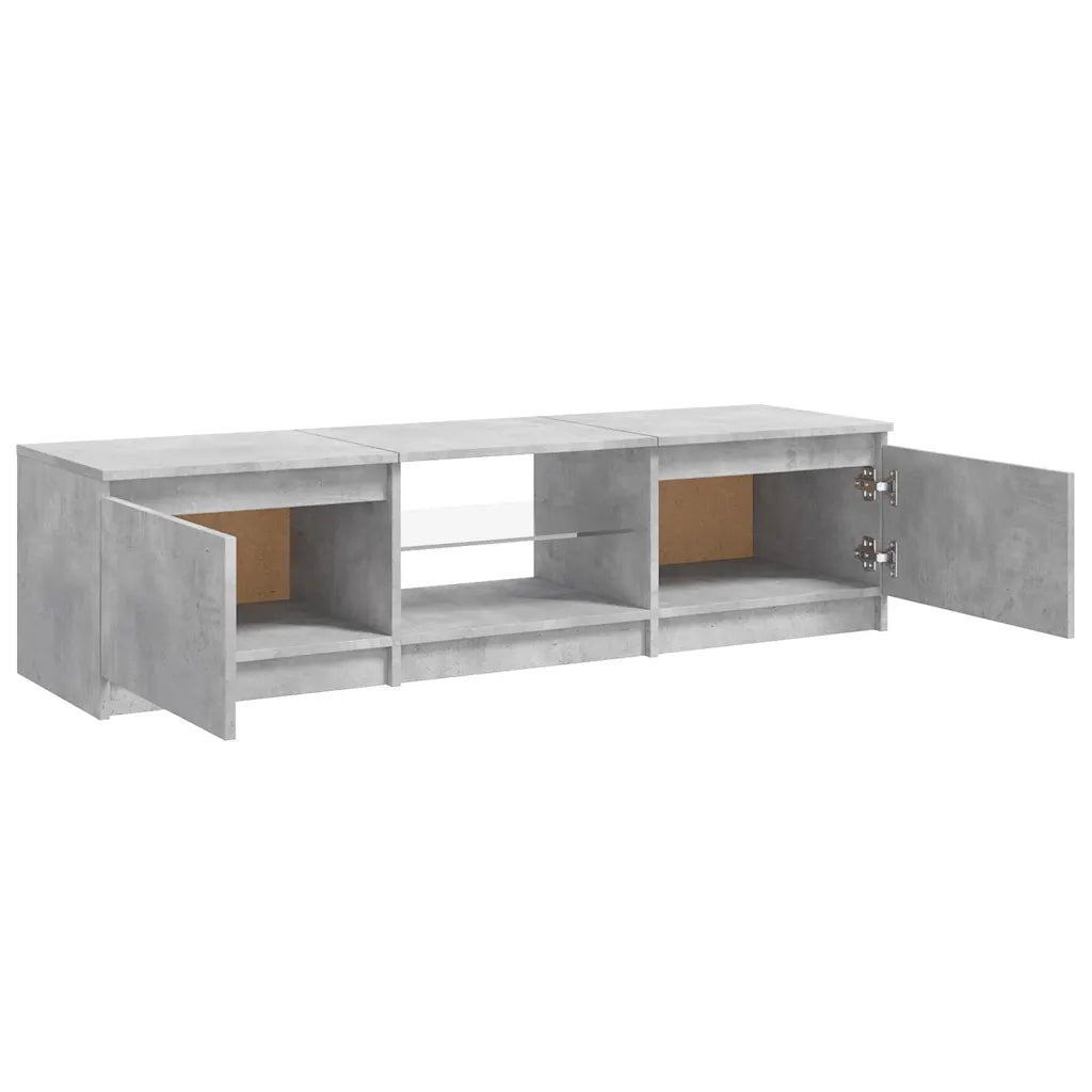 Mobile Porta TV con Luci LED Grigio Cemento 140x40x35,5 cm