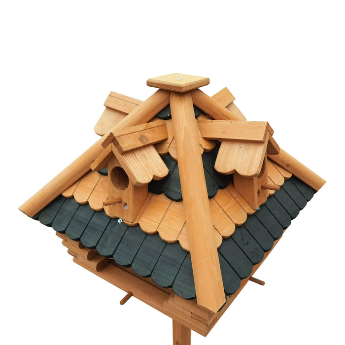 Toboli Mangiatoia per uccelli con supporto in legno di abete 115cm Per uccelli selvatici Con abbaini