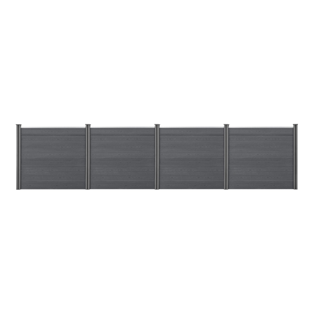 Recinzione in WPC per Giardino Staccionata Frangivista Alta 165 cm Lunga 618 cm Grigio NEU.HOLZ