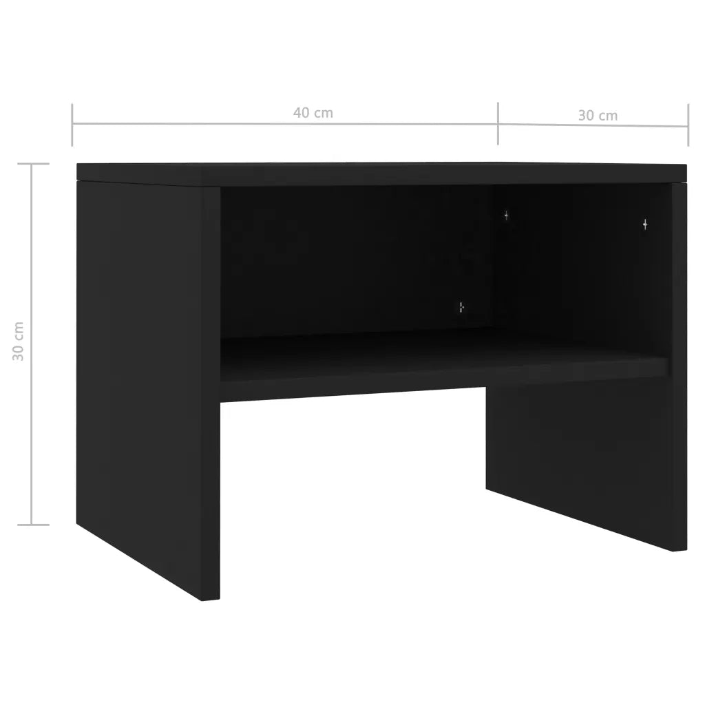 Comodini 2 pz-Set di 2 Tavolino da notte Neri 40x30x30 cm in Legno Multistrato