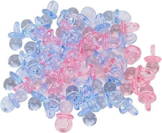 100 pezzi di piccoli cuscini per bambini - mini giocattoli per bambini per decorazioni di baby shower - tabelle di distribuzione di doni di festa - giochi attività - trasparente rosa - blu.