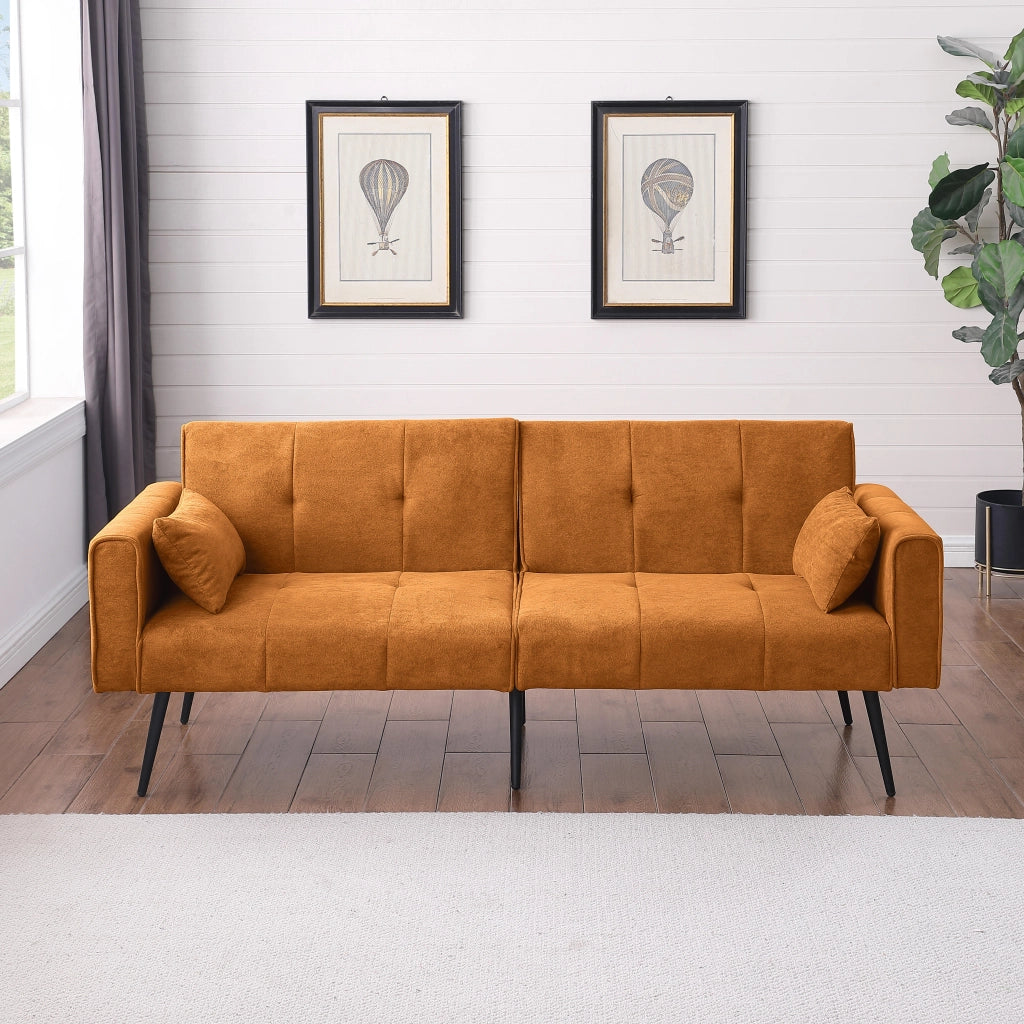 Divano Letto Futon Imbottito ¨C MINIMAL ¨C Tessuto, Pieghevole, 2 Posti
