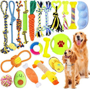 Set di Giochi per Cani, 20 Pezzi, Giocattoli in Cotone Naturale