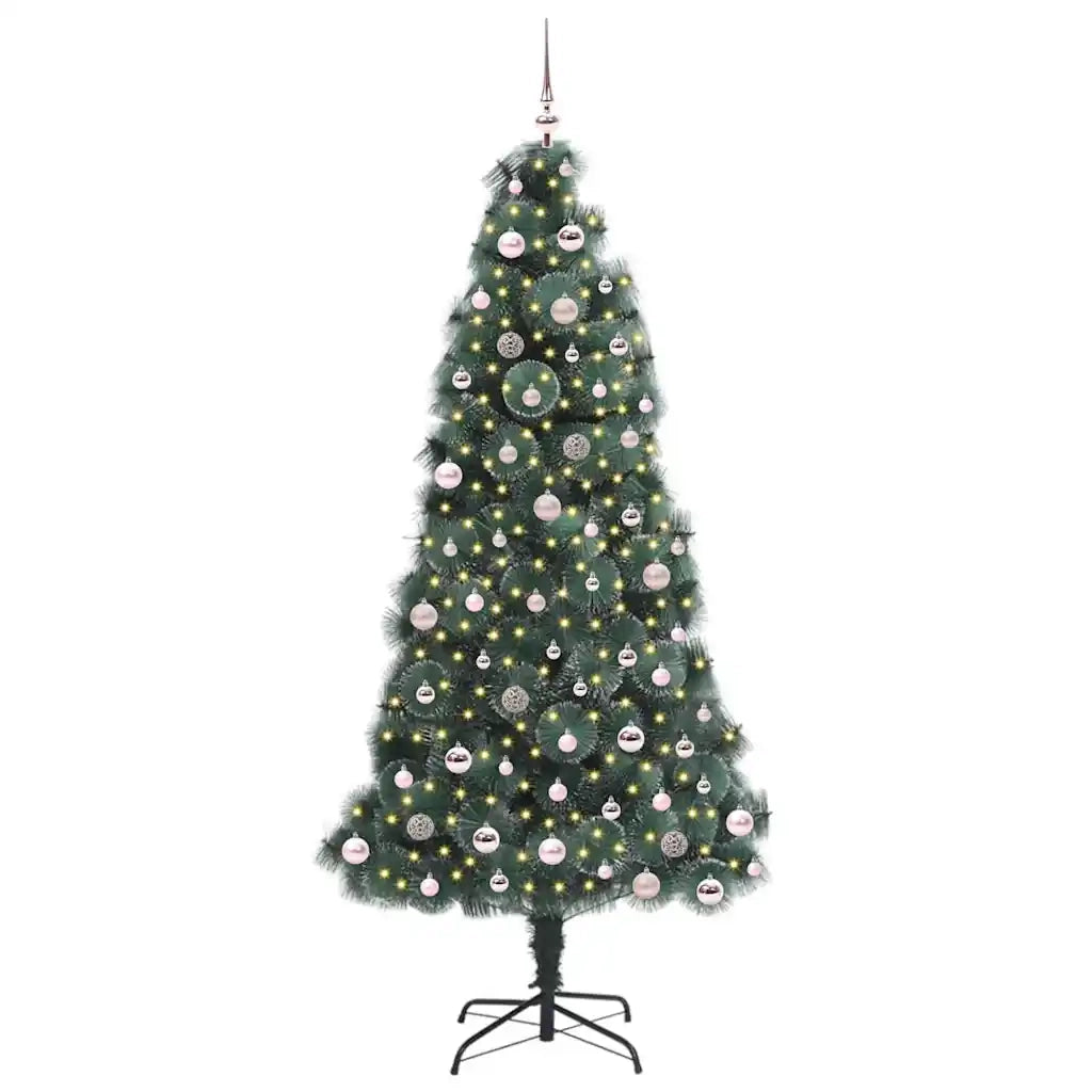 Albero di Natale | Decorazioni natalizie artificiale illuminato pre-addobbato con set di palline